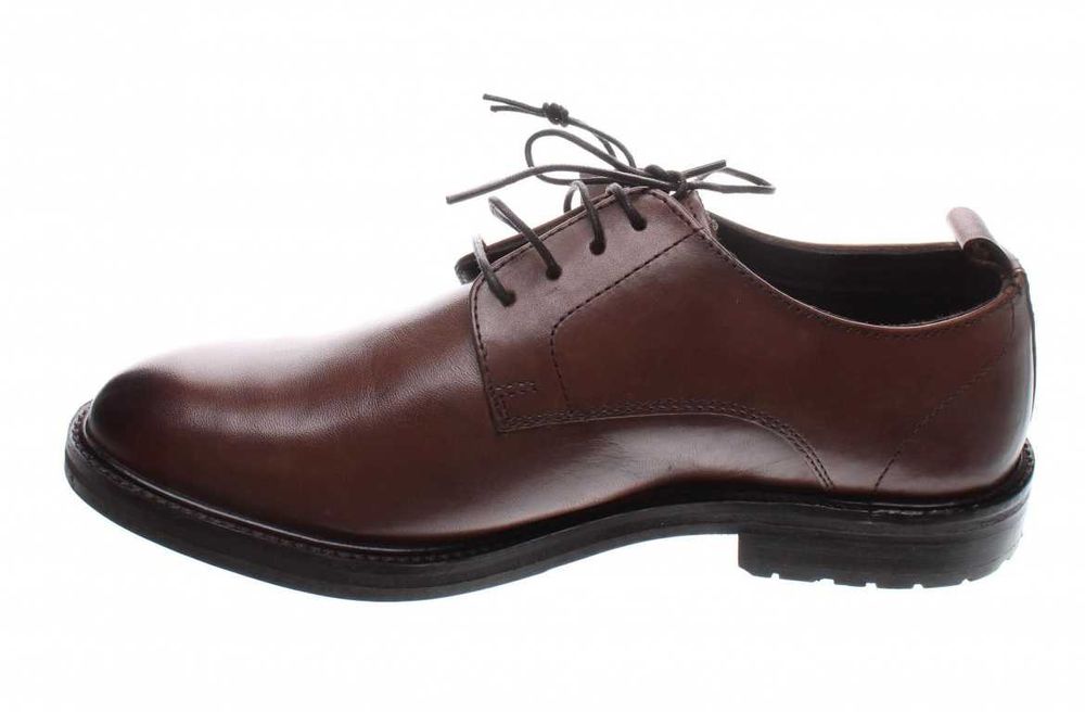 Pantofi derby 40.5 41 plain toe ZIGN London piele naturala burgundy