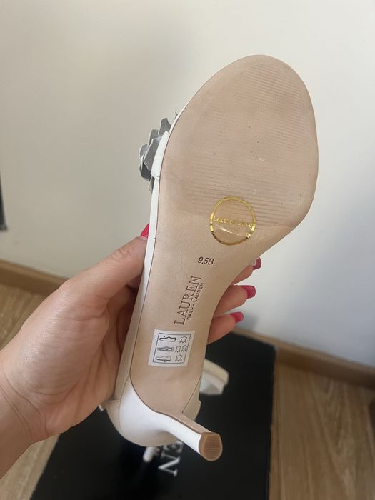 Lauren Ralph Lauren нови екрю сандали, 41-ви номер, естествена кожа
