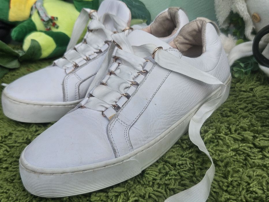 Hallhuber бели кецове от кожа N39