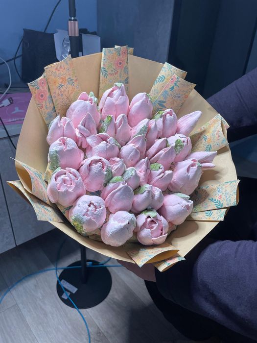 Зефирные букеты, Тюльпаны из зефира, зефир на заказ