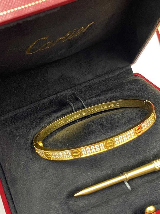 Brățară Cartier LOVE 19 Gold 750 Slim cu Diamante