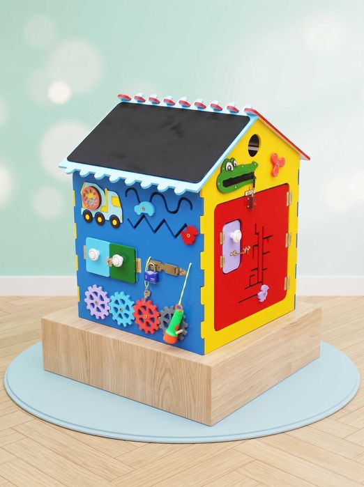 Bizidомик 40+ o'yinchoq 1 uychada| Montessori| 51×51×67 sm | 1 yoshdan