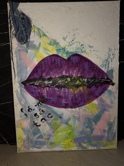 Vand tablou lucrat manial dimensiuni 50x 70 cm.