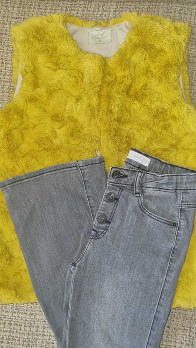 Много дрешки 140 р. дънки Mango и пухен елек, якета и блузки