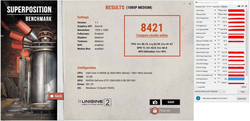 Видео карта GPU KFA2 GTX 1060 OC 6GB GDDR5