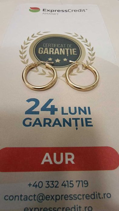 [AG24 Harlau B.45855.2] Cercei aur 14k 2.33gr - Garantie 2 ani!