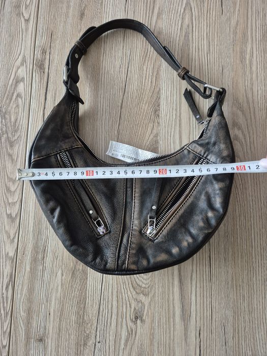 Кафява чанта  Stradivarius естествена кожа