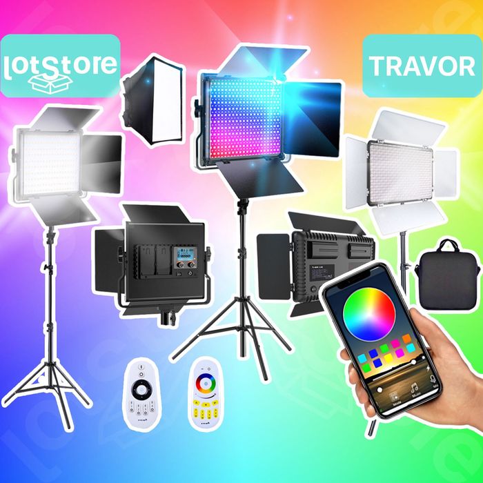 Свет для фотостудии прожектор яркий ргб постоянный профессиональный