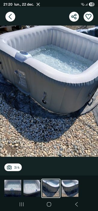 Jacuzzi pătrat de 4 persoanediametru 150 cm cu bule si încălzire