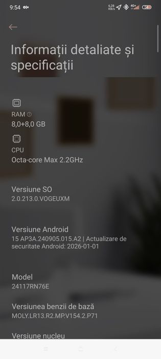 Xiaomi Note 14 256Gb 8+8GB memorie