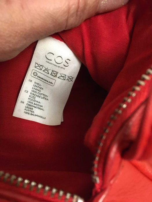 COS чанта естествена кожа в червено