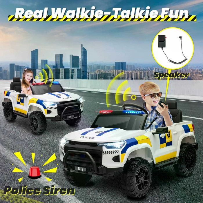 Masinuta electrica pt 2 copii Kinderauto Police Patrol 4x200w White