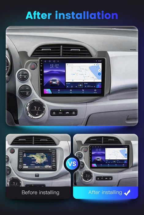 NAVIGATIE Android 14 Honda Fit Jazz 2007-2014 1/8 Gb  CarPlay +CAMERA