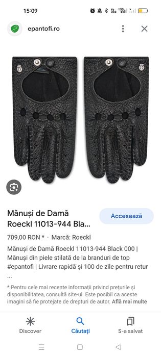 Mănuși din piele stilată, firma Roeckl- Germania