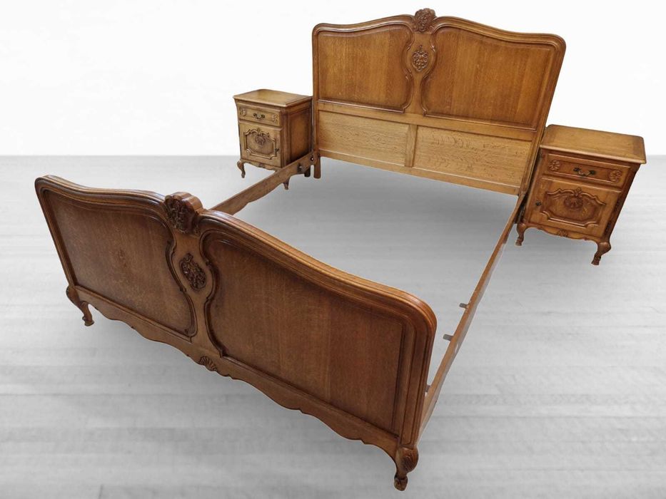 Четирикрилен гардероб изработен от бял дъб в стил "ЛУИ XV"