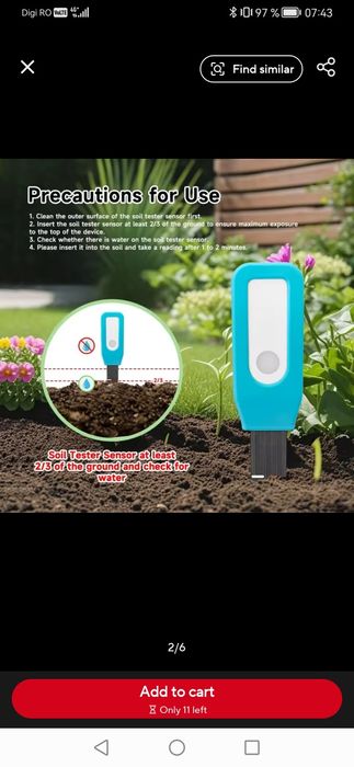 Tester de Sol Inteligent Tuya cu Wireless, Măsurator de Temperatură și