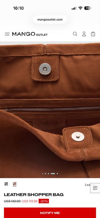 Сумка замшевая Mango