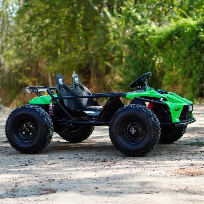 Buggy electric Kinderauto General 800W 48V 20Ah, roti gonflabile Green