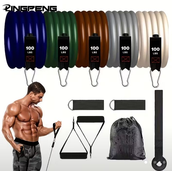 Set benzi de rezistență, kit benzi de antrenament - Fitness - Body Building