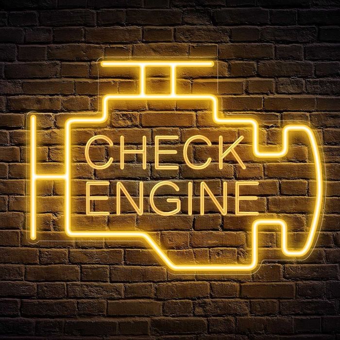 Reclama luminoasa LED Neon „Check Engine”