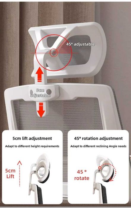 Scaun de Birou Ergonomic, inaltime reglabila, spatar, tetiera , manere