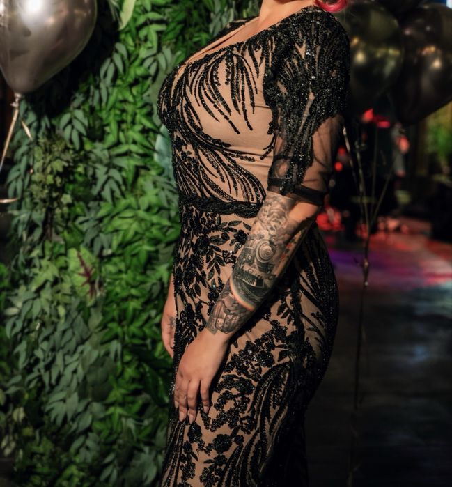 Rochie de seară Elegance mărimea 44 | Brodată cu mărgele și paiete | Gală, nuntă