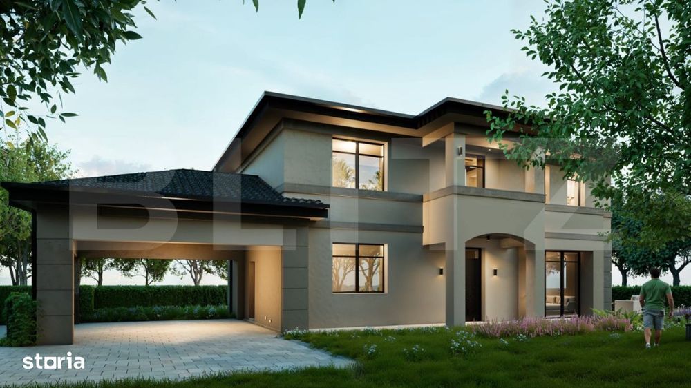 Casa individuala 4 camere, 126mp, 445 teren liber, clasa A+, zona Flor