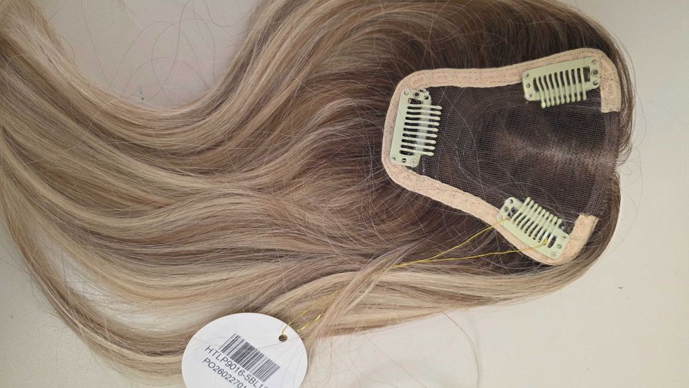 Pachet 2 produse rezervat: perucă HAIRCUBE lungă blond bej + topper cu 3 clipsuri