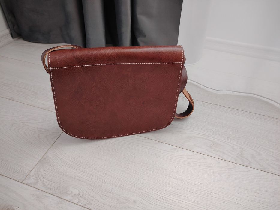 Geantă marocană din piele naturală – nouă, lucrată manual