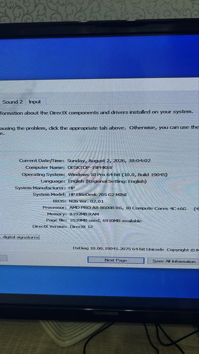 HP EliteDesk 705 G2 Mini | AMD A8-8600B | 8GB RAM | 500GB HDD | Win 10 Pro