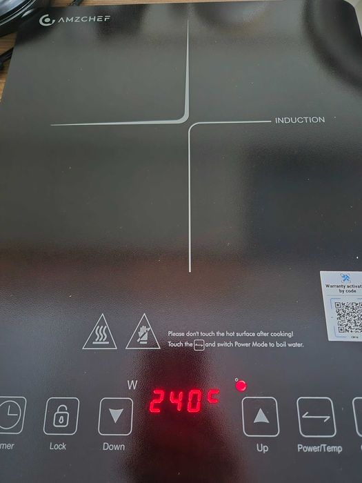 [REDUCERE-50%][GARANTIE 1 AN] Plita cu inductie portabila AMZCHEF 2000W Control tactil Sticla Open Box