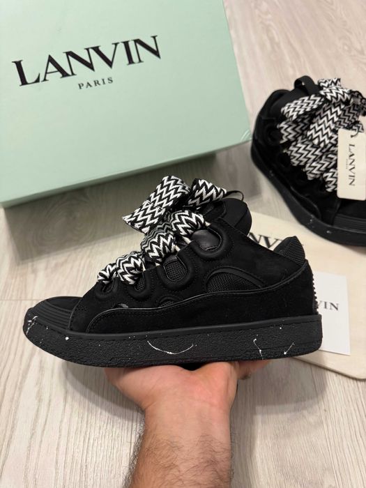 Adidasi Lanvin Curb, SNEAKERS Premium NOI, din Piele, Full Box