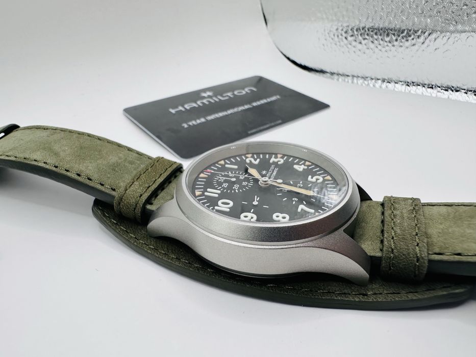 *Чисто Нов* Hamilton H71706830 Khaki Field Chronograph *Military Tactical*