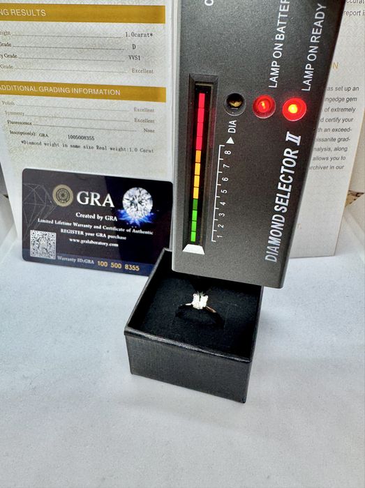 Сребърен пръстен с мойсанит (Диамант) 1 карат