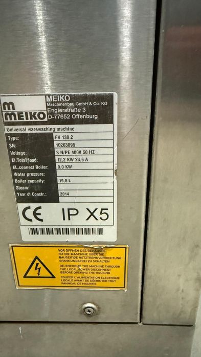 Mașină spălat vase, oale tăvi GN profesională MEIKO Germania