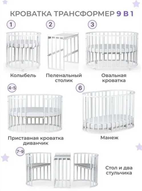 Детская кроватка-трансформер / манеж 3 в 1