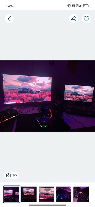 Setup gaming vand sau schimb cu trotinetă electrică.