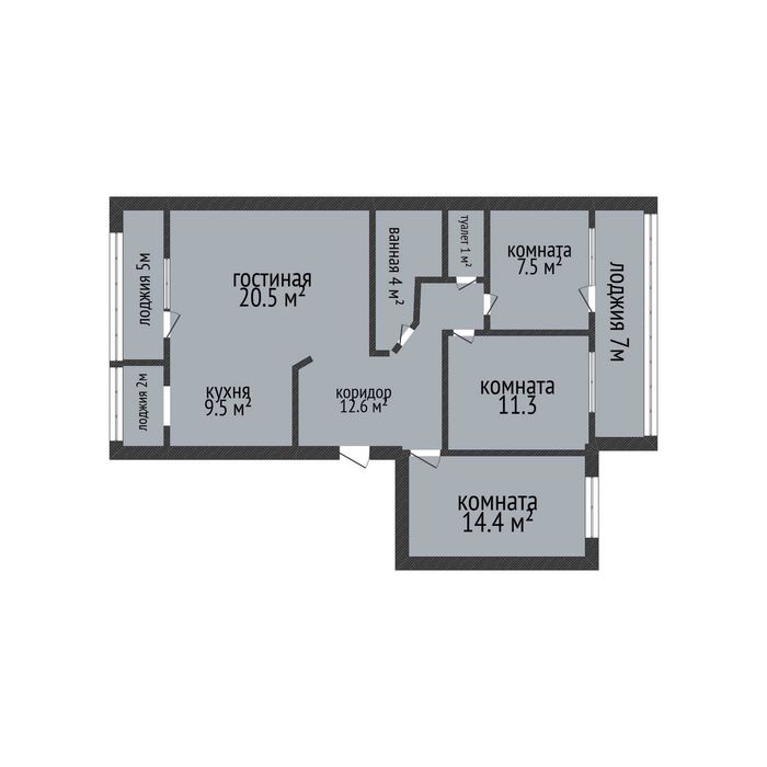 Продажа 3-комнатной квартиры