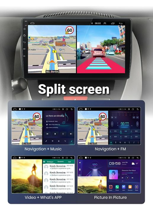 Navigatie Android pt. Peugeot 107, Toyota Aigo, Citroen C1 (2005-2014)