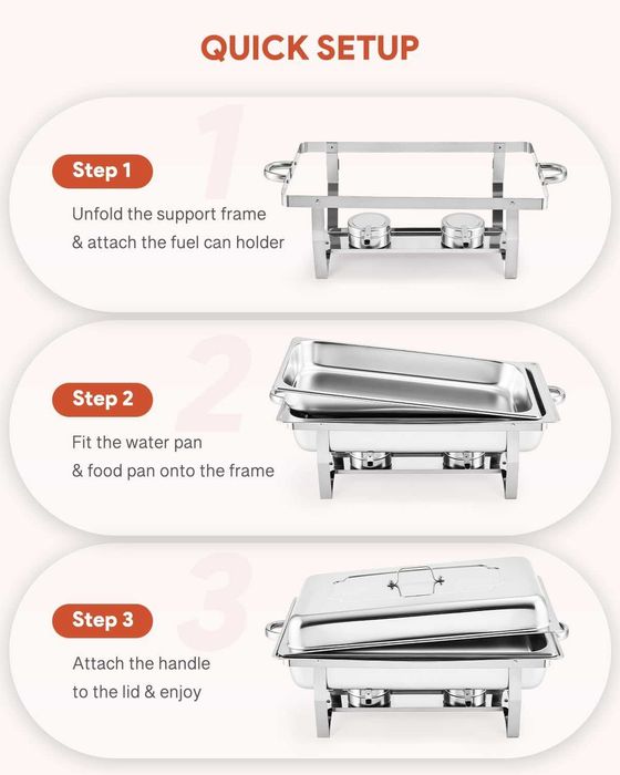 Set vase inox pentru mentinut mancarea calda, bufet, gratar evenimente