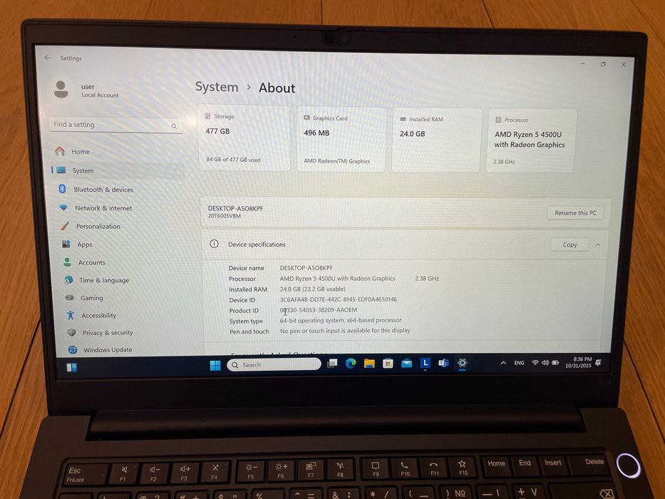Като нов Lenovo Thinkpad E14 G2 - R5/24GB/512SSD