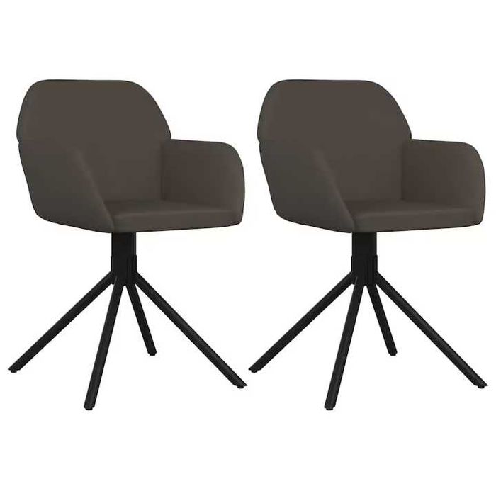Set Scaune Bucatarie Pivotante vidaXL 2 buc gri inchis catifea IKEA THE HOME Kika Mobexpert Exotique Kitchen House Casa Oferta Noi Grey Lux Premium