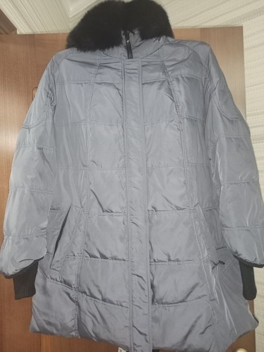 Пуховик 52-54 фиолетовый графит