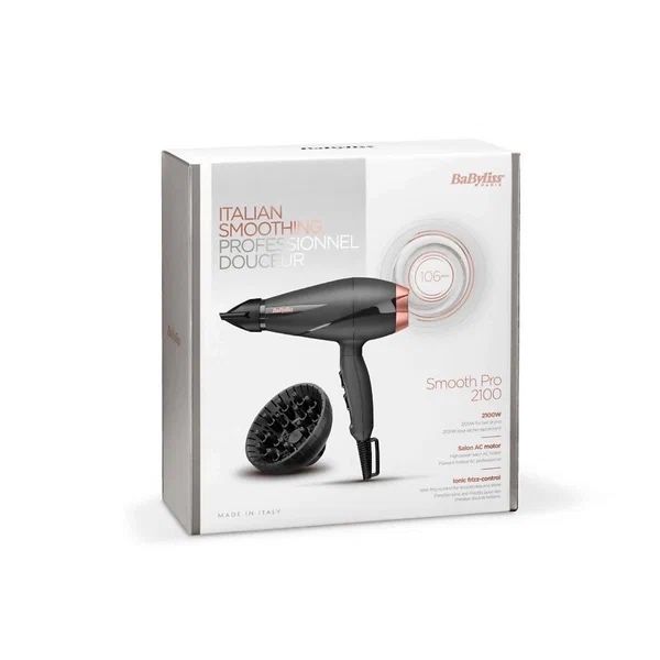 Фен BaByliss 6709DE, ионизация воздуха, 2 скорости, 3 температурных