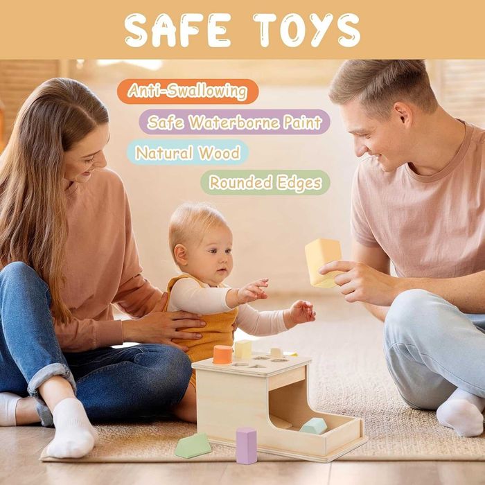 Монтесори дървена игра с кубчета от Busy edition