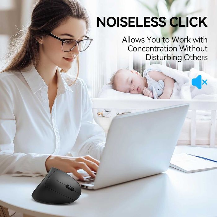 TECKNET  Ергономична  безжична Bluetooth вертикална мишка