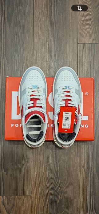 Diesel S-Ukiyo Mid red/white-sneakers
