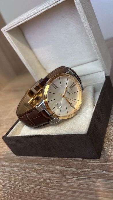 Ceas Doxa , bratara piele crocodil maro , D light , 30 atm, sticla safir