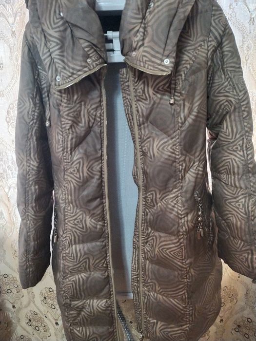 Пуховик  с капюшоном мехом кролика