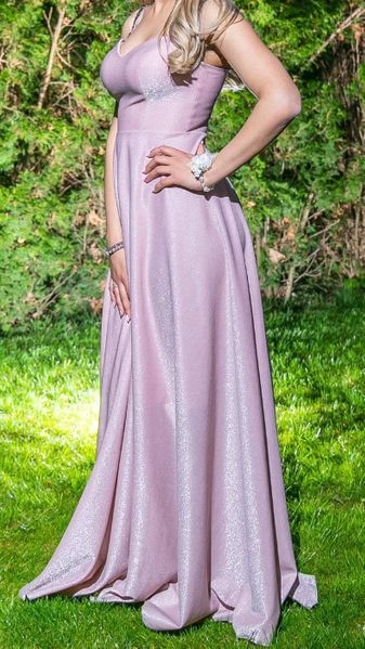 Дълга розова удобна рокля